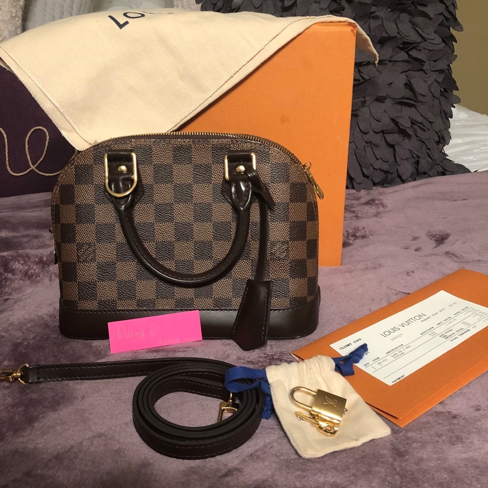 Authentic Louis Vuitton Alma BB in Ebene